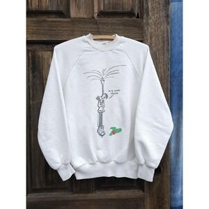 Vintage 1980s Fido Dido 7up Soda White Crewneck Sweatshirt M Promotional